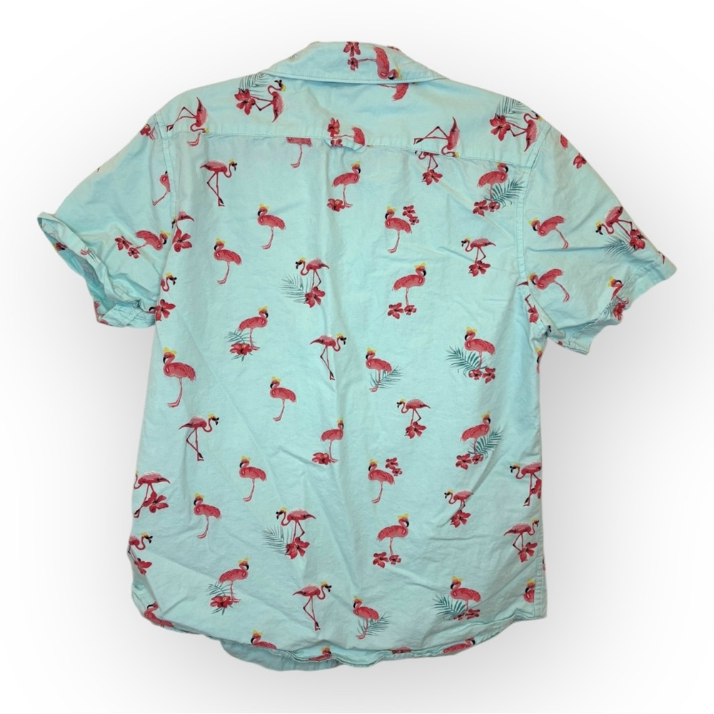 Cactus Man Ricky Singh Flamingo Print Shirt Slim Fit Tropical Resort Medium - Picture 2 of 6
